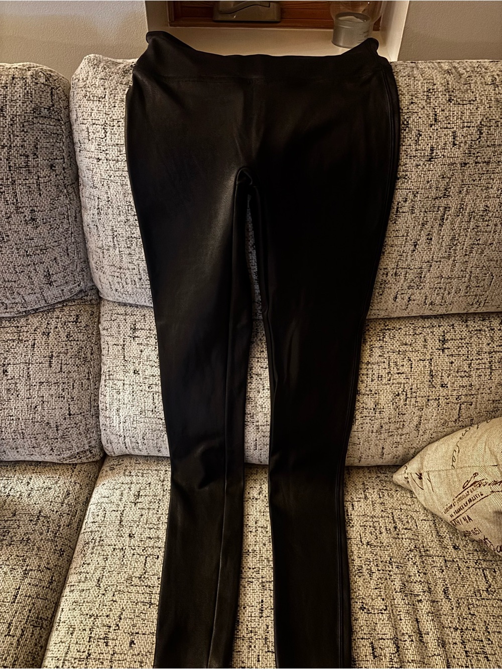 SPANXshape Black Faux-Leather Leggings